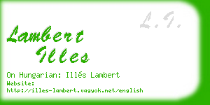 lambert illes business card