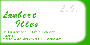 lambert illes business card